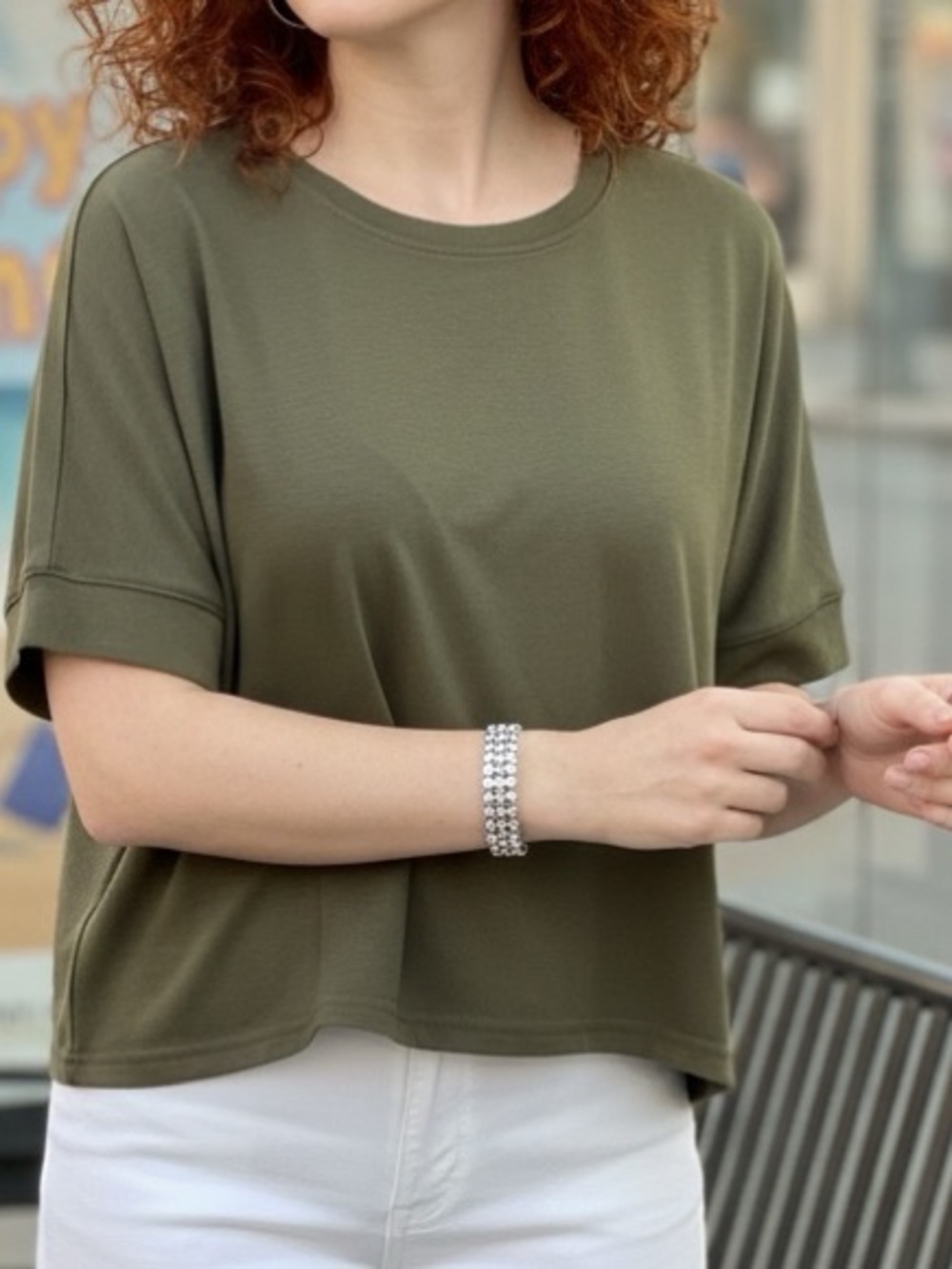👛 (ANY 2/$20) DOKOTOO Green Stretchy Cropped Short Sleeve Tee VIDEO